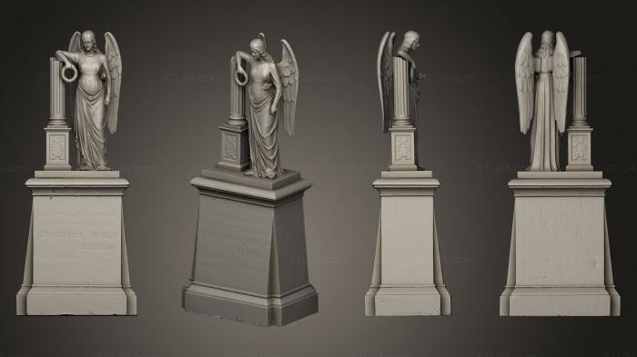 3d модели ангелы (Ангел на памятнике, AN_0107) 3D модель для ЧПУ станка
